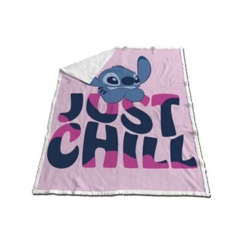 New Import Películas Y Personajes De Disney ·Lilo Y Stitch|Disney Hogar^Manta coralina sherpa Stitch Just Chill Disney