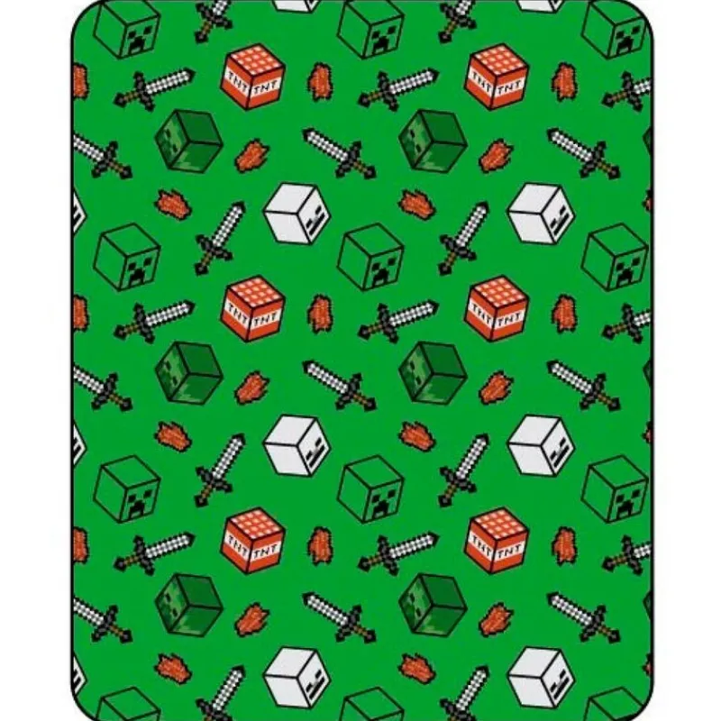 Discount Manta Minecraft 110x150cm coralina Niños Ropa Y Téxtil: Cosas Que Ponerse Para Niños |Minecraft