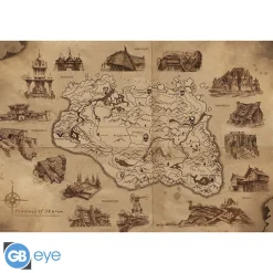 Outlet Mapa Ilustrado de SKYRIM - Poster Maxi 91.5x61 cm Regalos Y Coleccionismo Para Gamers - Cosas De Videojuegos Míticos