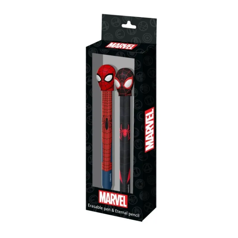KaracterMania Superhéroes Marvel^Marvel Spiderman Pack Lápiz Eternal + Bolígrafo de Gel Borrable