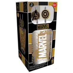 Marvel Vaso Tumbler con pajitas metálicas 485 ml Superhéroes Marvel|Marvel Hogar