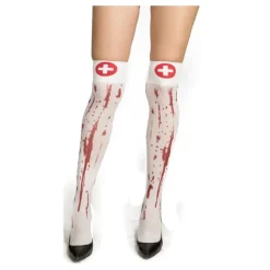 Disfrazzes Medias Y Calcetines Para Disfraces |Accesorios Halloween Y Terror ^Medias Cortas enfermera de Sangrienta