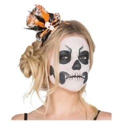 Disfrazzes Sombreros Y Cascos Para Disfraces |Accesorios Halloween Y Terror ^Mini Sombrero con Calavera negro y naranja