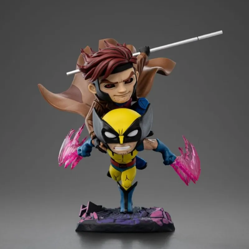 Hot Minifigura Mini Co. PVC Gambito y Lobezno 23 cm X-Men 97 Superhéroes Marvel|Coleccionismo Marvel