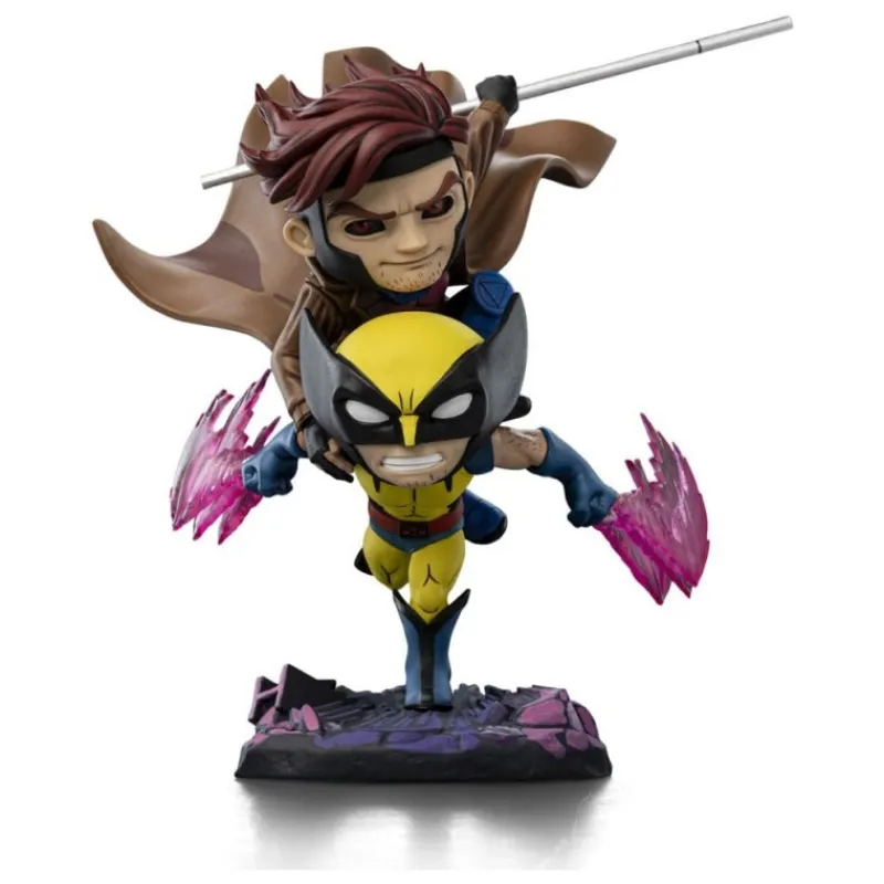 Hot Minifigura Mini Co. PVC Gambito y Lobezno 23 cm X-Men 97 Superhéroes Marvel|Coleccionismo Marvel