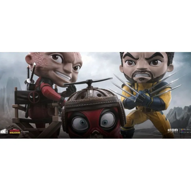 Iron Studios Superhéroes Marvel|Coleccionismo Marvel^Minifiguras Deadpool y Wolverine Mini Co. de 14 cm