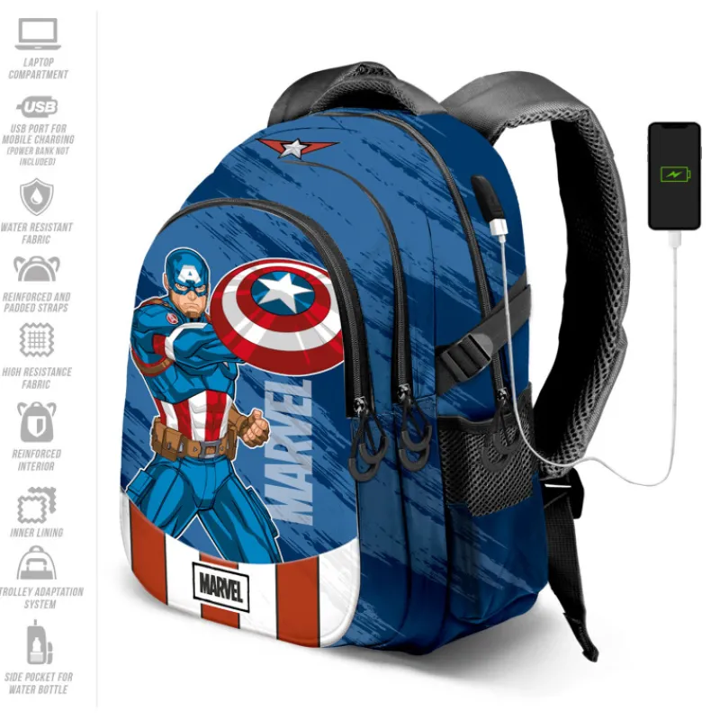 KaracterMania Mochilas Marvel^Mochila Capitán América Azul