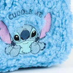 Mochila Casual de Borreguillo Stitch Azul 100% Poliéster Disney Para Niñas|Para El Cole