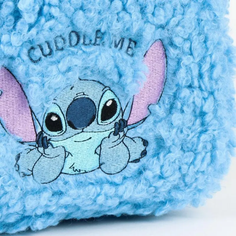 Mochila Casual de Borreguillo Stitch Azul 100% Poliéster Disney Para Niñas|Para El Cole