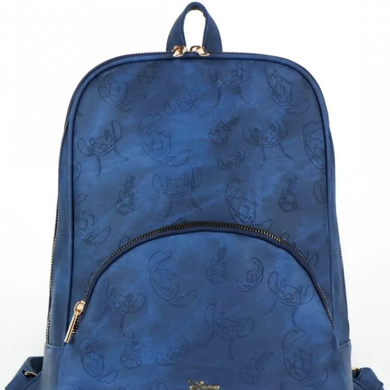 Mochila Casual de Polipiel Azul con Diseño de Stitch Películas Y Personajes De Disney ·Lilo Y Stitch|Bolsos Y Carteras Disney