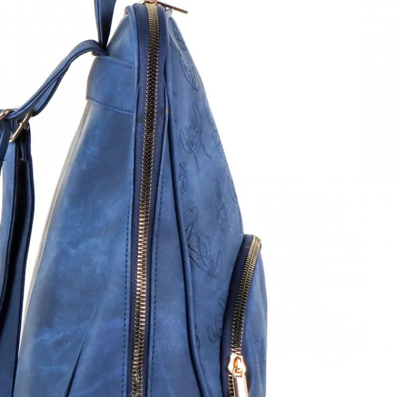 Mochila Casual de Polipiel Azul con Diseño de Stitch Películas Y Personajes De Disney ·Lilo Y Stitch|Bolsos Y Carteras Disney