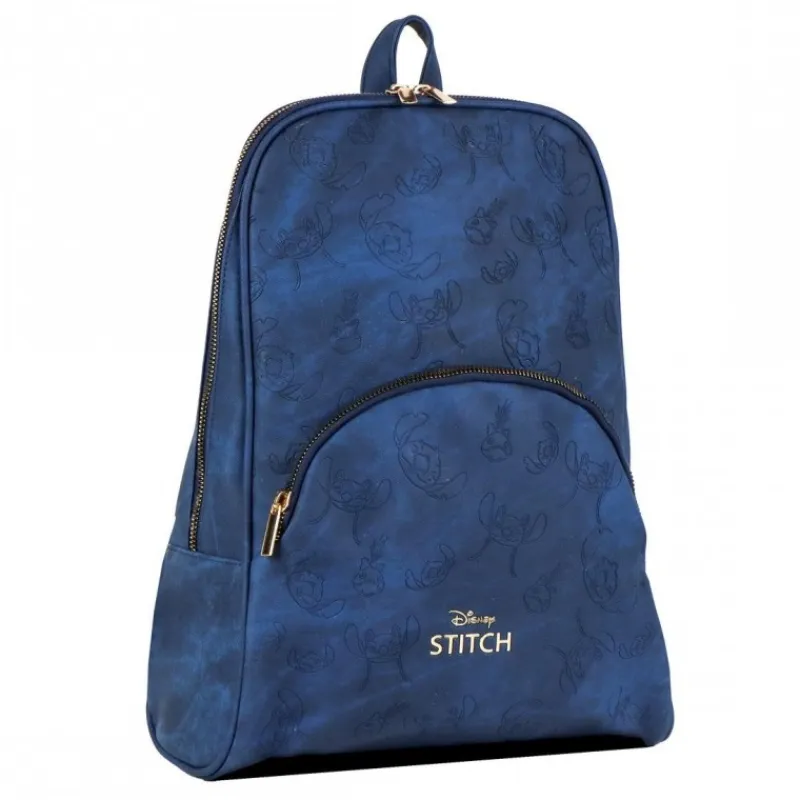 Mochila Casual de Polipiel Azul con Diseño de Stitch Películas Y Personajes De Disney ·Lilo Y Stitch|Bolsos Y Carteras Disney