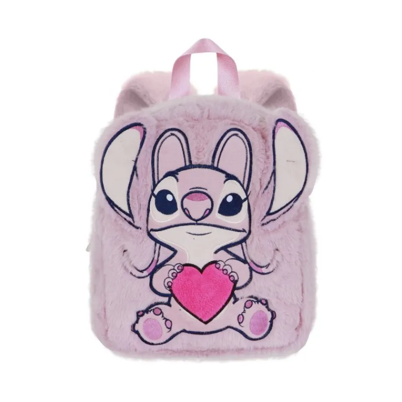 Clearance Mochila de Peluche Disney Lilo y Stitch Angel Rosa Disney Para Niñas|Para El Cole