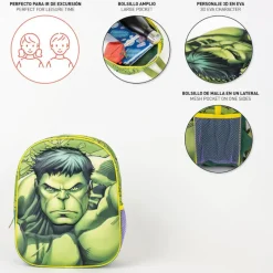 New Mochila Infantil 3D Avengers Hulk Niños Marvel Y Dc Para Niños|Para El Cole