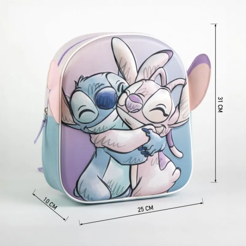 Mochila Infantil 3D con Aplicaciones de Stitch Niños Disney Para Niños|Disney Para Niñas