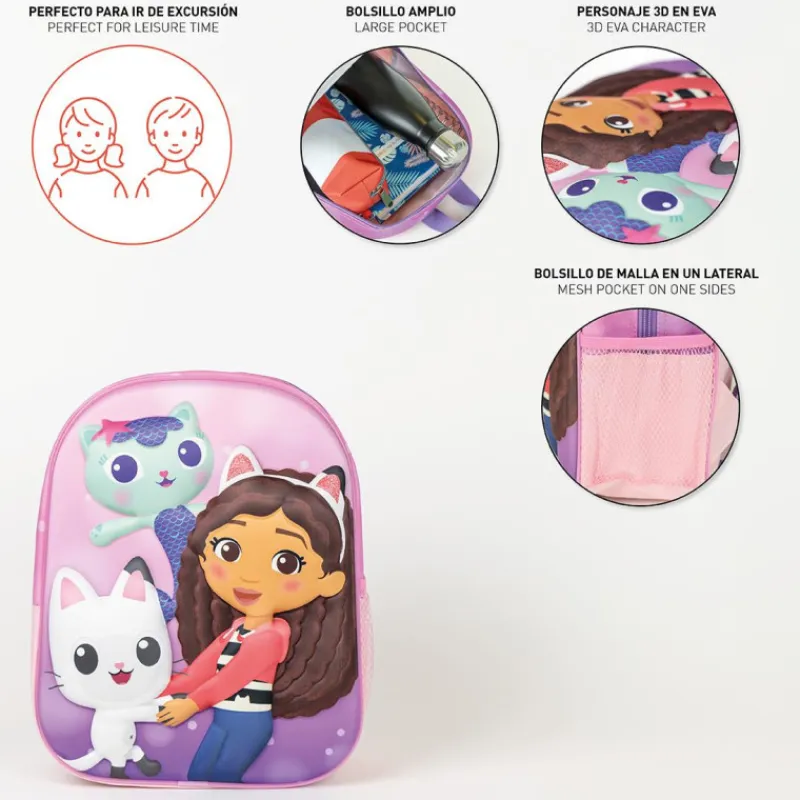 Cerdá Kids Para El Cole^Mochila Infantil 3D Gabby's Dollhouse