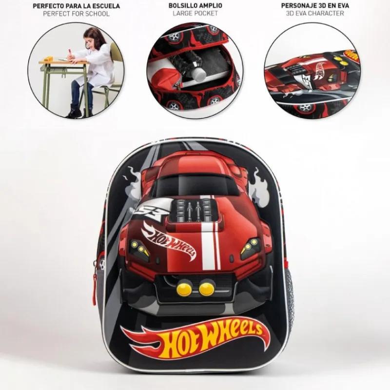 Clearance Mochila Infantil 3D Hot Wheels Para El Cole