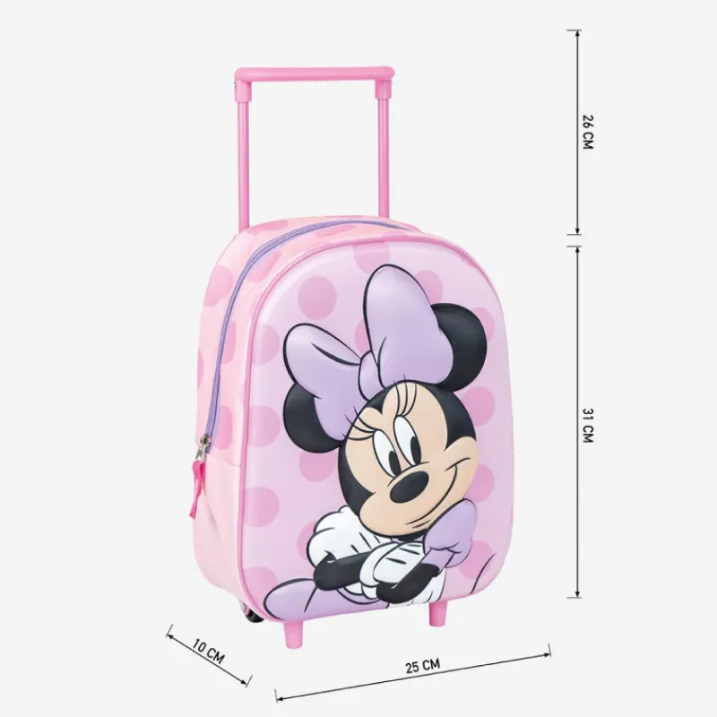 Sale MOCHILA INFANTIL TROLLEY 3D MINNIE Disney Para Niñas|Para El Cole