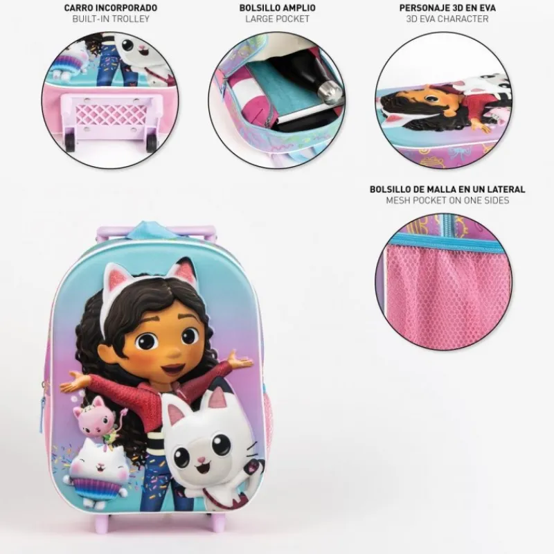 Online Mochila Infantil Trolley 3D Gabby's Dollhouse - Perfecta para los Pequeños Aventureros Para El Cole
