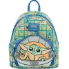 Loungefly The Mandalorian|Regalos Star Wars Por Personaje ^Mochila Baby Yoda Cuadritos The Mandalorian