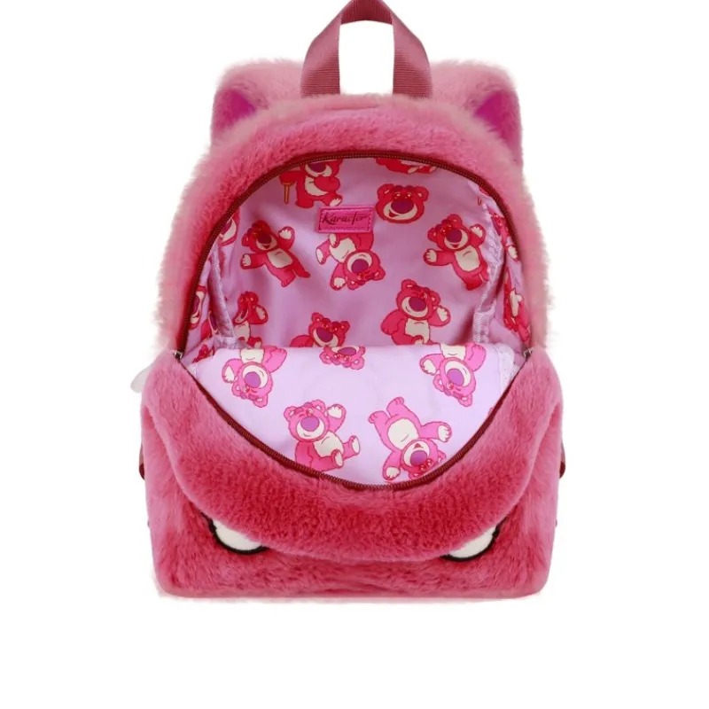 Mochila Plush Disney Lotso Cariñoso Fresa, Rosa Disney Para Niñas|Tiempo Libre Kids