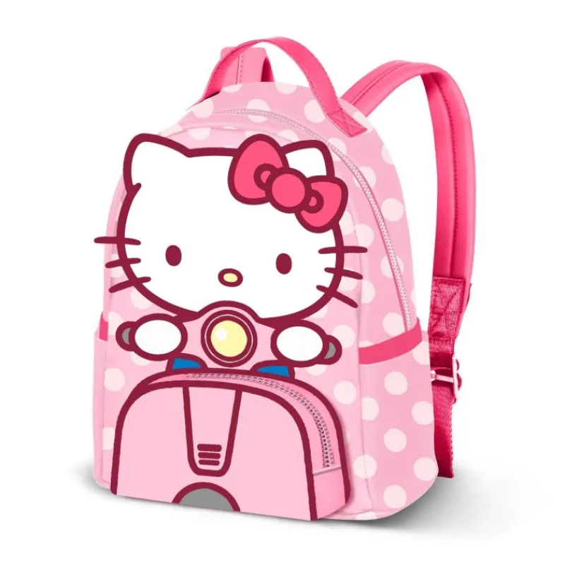 Outlet Mochila Urbana Pequeña Hello Kitty Moto Rosa 25cm Para El Cole