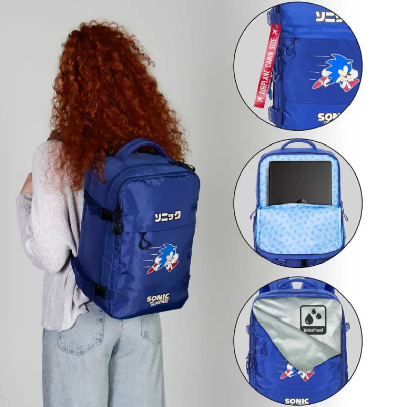 Online Mochila Viaje Cabina Avión Azul Sonic The Hedgehog SEGA Action Regalos Y Coleccionismo Para Gamers - Cosas De Videojuegos Míticos