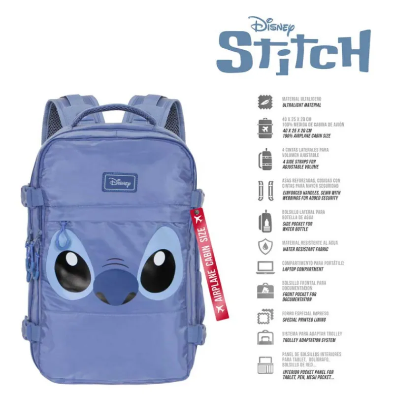 KaracterMania Bolsos Y Carteras Disney^Mochila Viaje Cabina Avión Lilo y Stitch Face