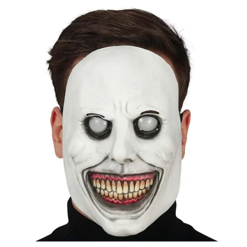 Disfrazzes Máscaras Terror Y Carnaval ^Máscara Blanca Sonriente Demoníaca de Látex