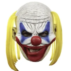Hot Máscara Cabeza Sin Mentón Clooney Clown Deluxe Máscaras Terror Y Carnaval