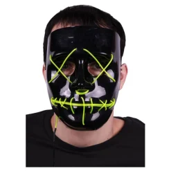 Disfrazzes Máscaras Terror Y Carnaval ^Máscara de La purga Negra con luz