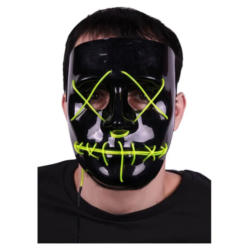 Disfrazzes Máscaras Terror Y Carnaval ^Máscara de La purga Negra con luz