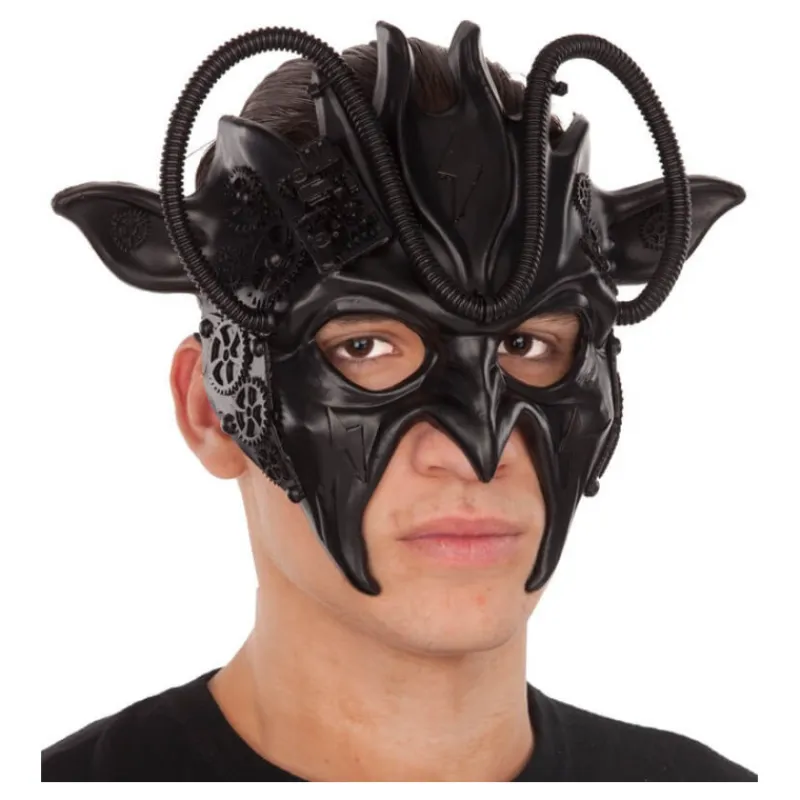 Disfrazzes Máscaras Terror Y Carnaval ^Máscara Negra con Orejas Steampunk