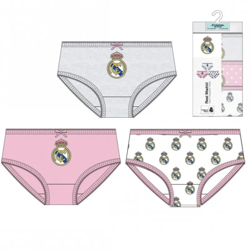New Pack Braguitas Real Madrid para Niñas 100% Algodón Niños Ropa Y Téxtil: Cosas Que Ponerse Para Niños