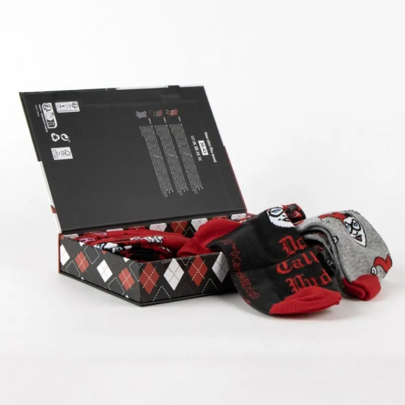 Best Pack Calcetines 3 Piezas Harley Quinn Multicolor TU 36/43 Regalos De Villanos Dc|Moda Dc