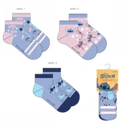 Cerdá Kids Stitch Kids^Pack de 3 Calcetines de Stitch para Niños - Disney, Tallas 23/26 a 31/34