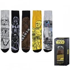 Discount Pack de 5 Calcetines Star Wars Multicolor Talla Única 38-45 Regalos Star Wars Por Personaje |Más Regalos De Star Wars