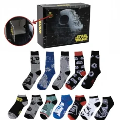 Discount Pack de 12 Calcetines Star Wars Multicolor Talla 38-45 Regalos Star Wars Por Personaje |Complementos Star Wars