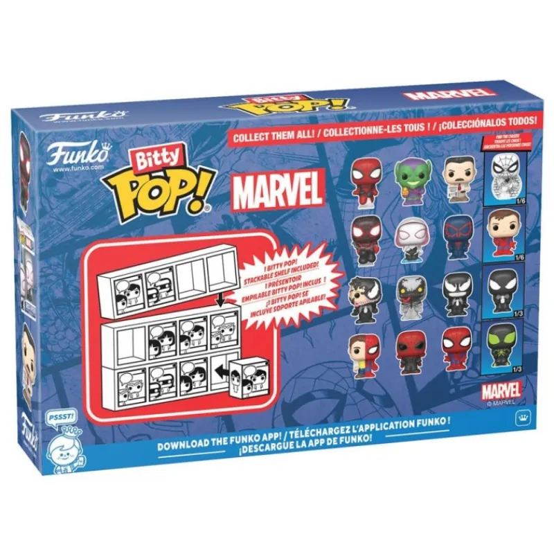 Hot Pack de 4 Figuras Bitty POP! Vinyl Spider-Man Series 4 2 cm Superhéroes Marvel|Funko Marvel