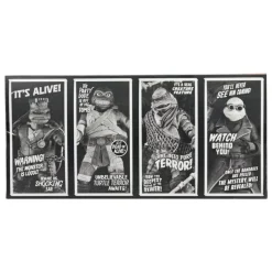 Neca Monstruos De La Universal^Pack de 4 Figuras Universal Monsters x Teenage Mutant Ninja Turtles Black & White