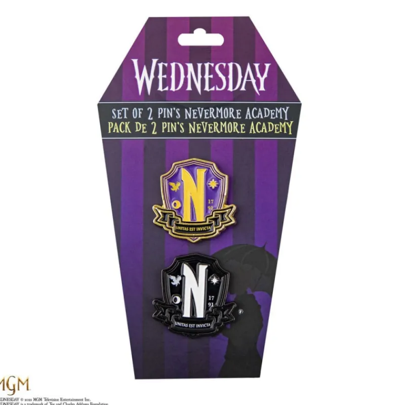 Discount Pack de 2 Pines Academia Nevermore Miércoles Addams Miércoles Addams