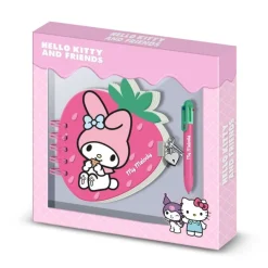 Pack Hello Kitty My Melody Diario Fresa y Bolígrafo 6 Colores Tiempo Libre Kids|Para El Cole