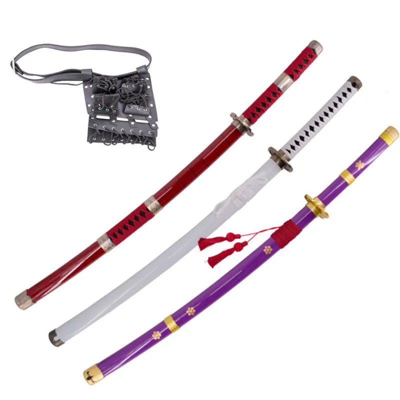 Amont Armas, Espadas Y Escudos Disfraces|Katanas One Piece^Pack Katanas bambú Zoro + cinturón GRATIS