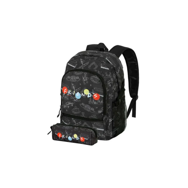 Frikileria Friends^Pack mochila + estuche Friends Negro