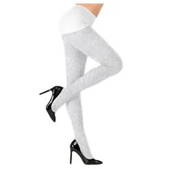 Pantys con Purpurina Blanca de 40 Deniers para mujer Mujer Medias Y Calcetines Para Disfraces |Disfraces Mujer
