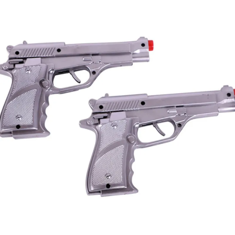 Disfrazzes Armas, Espadas Y Escudos Disfraces^Par de cartucheras con 2 Pistolas Plateadas