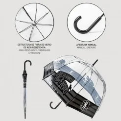 Online Paraguas Manual Nevermore Academy 60 cm Wednesday Miércoles Addams