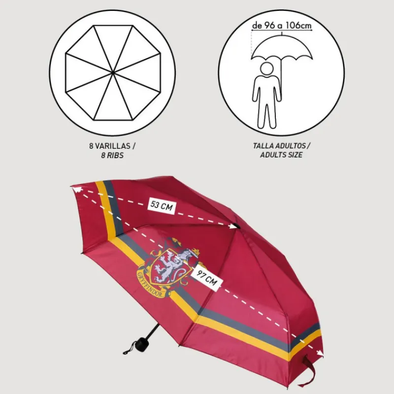 Cerdá Adult Bolsos Y Complementos Harry Potter^Paraguas plegable Gryffindor Harry Potter