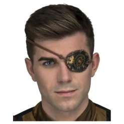 Online Parche de Ojo Steampunk Dorado con Rubí Accesorios Halloween Y Terror