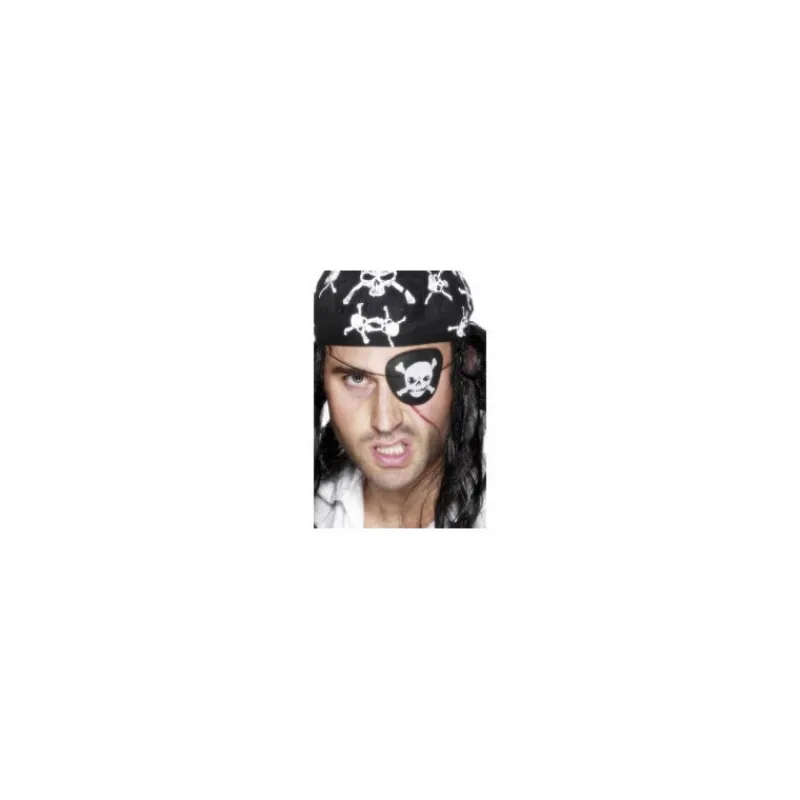 Hombre Disfrazzes Disfraces Hombre|Accesorios Halloween Y Terror ^Parche Pirata con Calavera